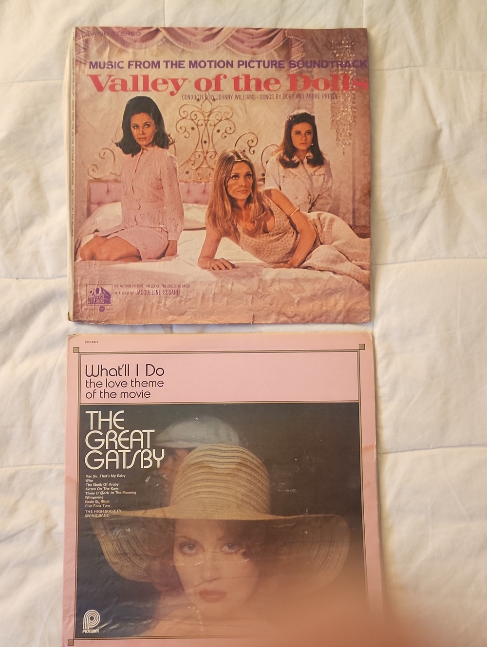Valley of the Dolls & Great Gatsby Vintage Vinyl SELLING AS IS. COVERS DAMAGED!
